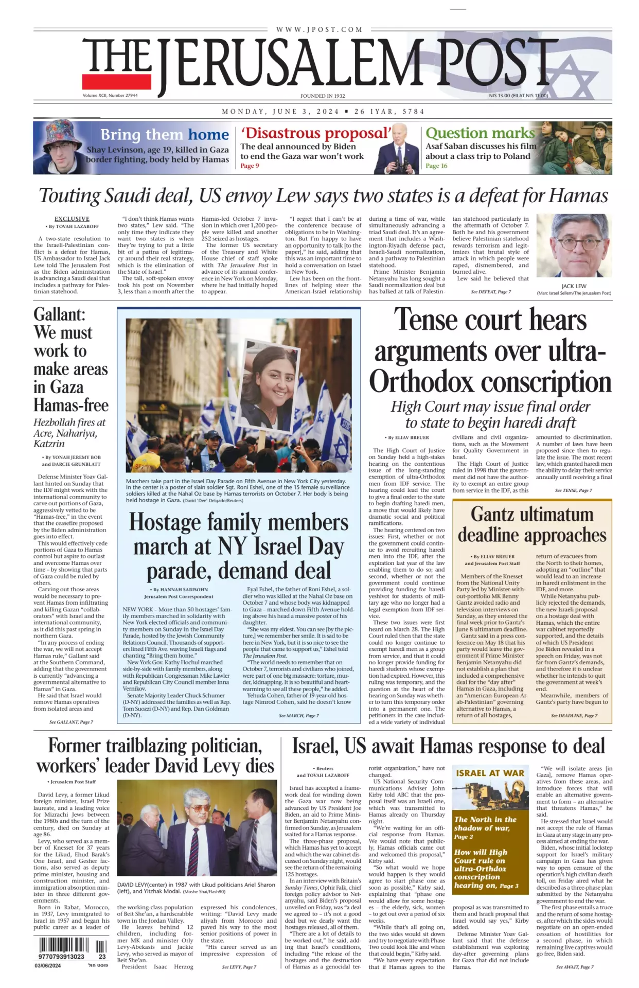 Prima-pagina-the jerusalem post-edizione-di-oggi-03-06-2024